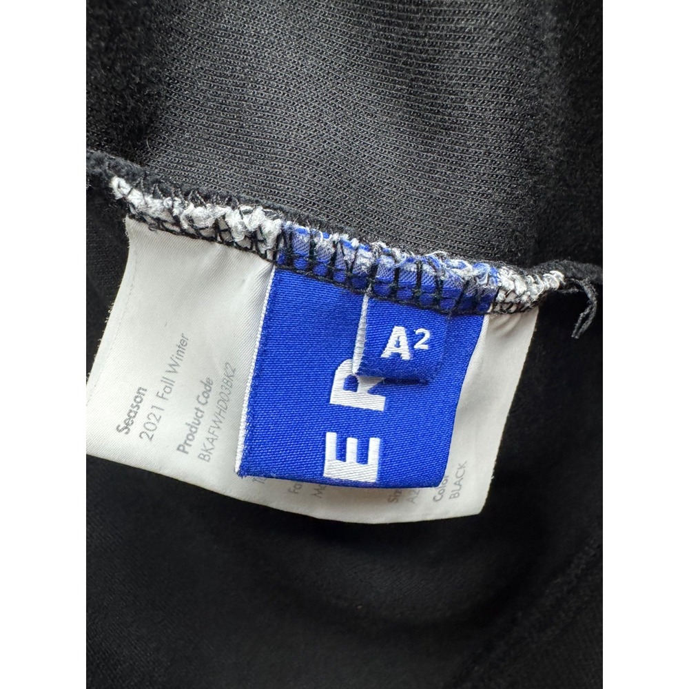 Ader Error FW2021 Embroidered Drawstring Pullover Hoodie Black Mens Size A2 - Picture 7 of 16